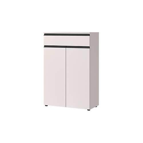 Aktenschrank Aalborg, 1 Schublade, 2 Türen, 2 Fachböden, Möbelgleiter, melaminharzbeschichtet, B 810 x T 400 x H 1200 mm, graphit