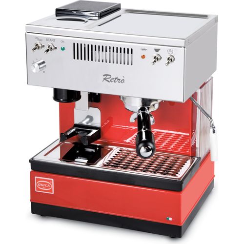 Quickmill Modell 0835 Retro Siebträger Espressomaschine, rot