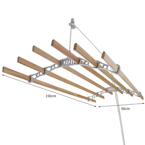 Deckentrockner aus Holz - Weiß - 1.5m