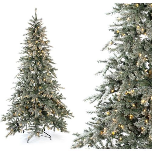 Evergreen künstlicher Weihnachtsbaum Fichte Frost grün 210 cm mit Lichterkette