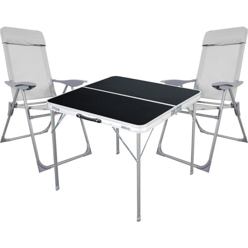 Outdoor Camping Sitzgarnitur schwarz 3-teilig 80x80cm