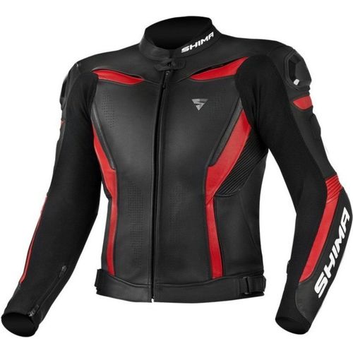 SHIMA Chase Motorrad Lederjacke, schwarz/rot, 54