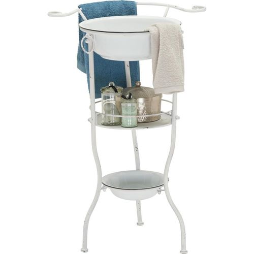 Waschtischkombi , Weiß , Metall , 56 cm , freistehend , Badezimmer, Waschbecken & Armaturen, Waschtische
