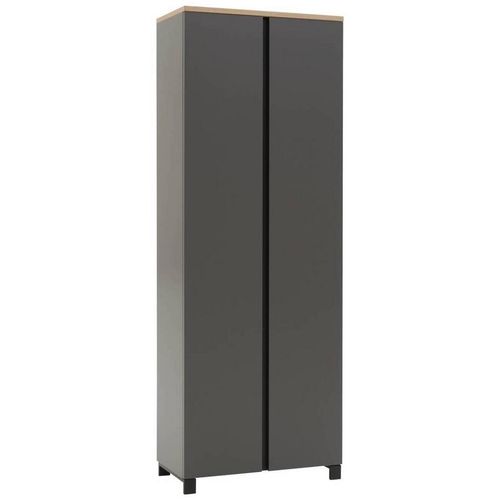 Dieter Knoll Garderobenschrank Dieter Knoll , Grau, Eiche , Holzwerkstoff , Balkeneiche , furniert , 1 Fächer , 70x193x37 cm , Goldenes M, Made in