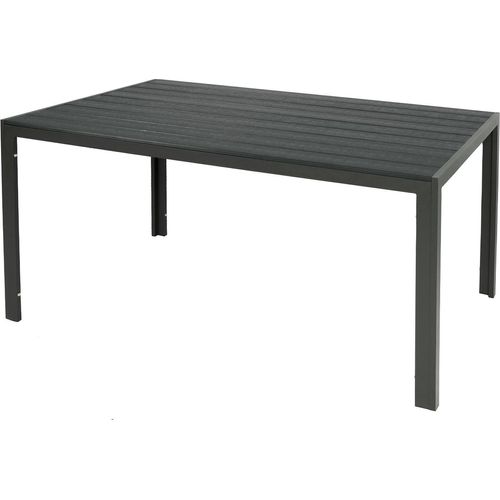 Gartentisch Aluminium Kunststoffholz anthrazit / grau 160 x 90 x 74 cm