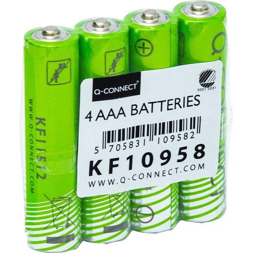 Q-CONNECT KF10958 Batterie AAA/LR03, Nordic Swan, 4 Stück, grün
