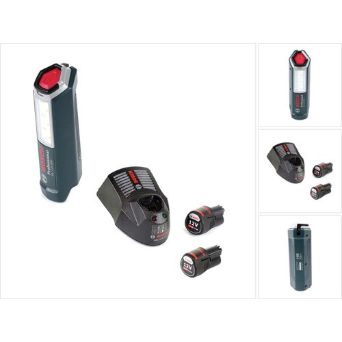 Bosch Professional GLI 12V-300 Akku Lampe + 2x GBA 12 V 3,0 Ah Akku + GAL 1230 Ladegerät