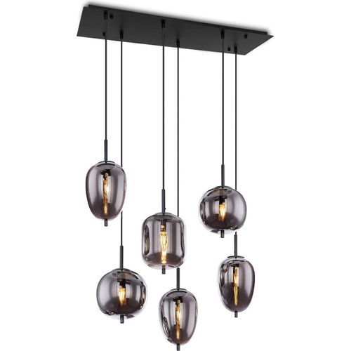 Hängelampe Esszimmer Hängeleuchte Wohnzimmer Rauchglas Pendelleuchte Schwarz