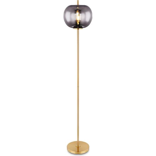 Stehlampe Wohnzimmer Messingfarben Rauchglas Stehleuchte Schlafzimmer Flurlampe