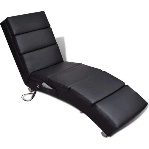 Massage-Chaiselongue Schwarz Kunstleder