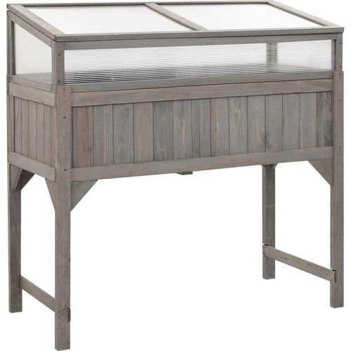 Hochbeet mit Gewächshaus 110x54x120 cm Massivholz Tanne