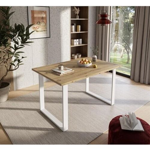 Tisch ART 125 cm unausklappbar Artisan Eiche weiße Beine