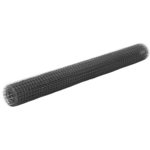 Drahtzaun Stahl mit PVC-Beschichtung 25x1,5 m Grau