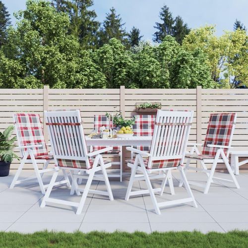 Gartenstuhlauflagen für Hochlehner 6 Stk. 120x50x3 cm Stoff