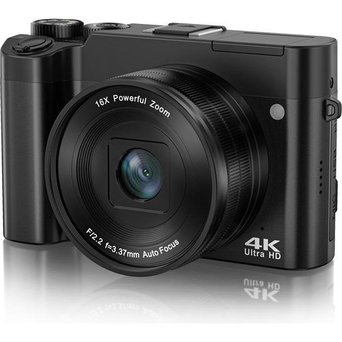 INF DC218T 4K HD-Kamera mit zwei Objektiven und Touchscreen Schwarz