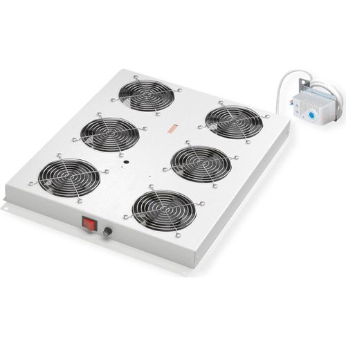 ROLINE 19-Zoll Dachlüftereinheit 6 Lüfter, Thermostat für Serverschrank grau