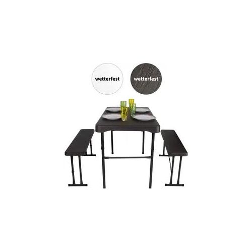 Bierzeltgarnitur 3-tlg. Länge 107 cm Festzeltgarnitur Gartenmöbel Set aus 2 B... Grau