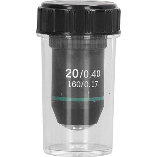 Achromatisches Objektiv aus Messing, verchromt, 20-fach, Mikroskop-Linsenschnittstelle, 20,2 mm