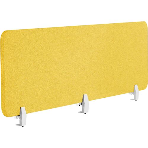 BELIANI Schreibtisch Trennwand Senfgelb Stoff PET Kunststoff 180 x 40 cm zum Aufstellen Klemmen Schallschutz Sichtschutz Pinnwand Büro Home Office
