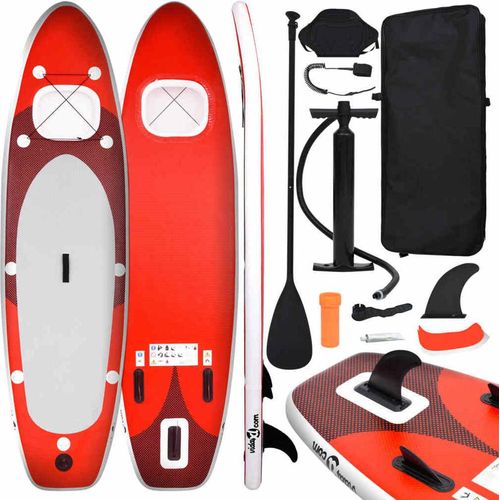 SUP-Board-Set Aufblasbar Rot 360x81x10 cm , Surfbretter Design 2024