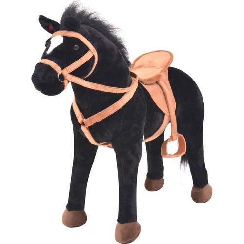 Plüschtier Pferd Stehend Plüsch Schwarz
