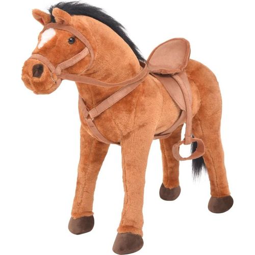 Plüschtier Pferd Stehend Plüsch Braun