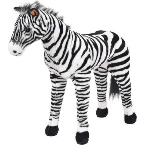 Plüschtier Zebra Stehend Plüsch Schwarz und Weiß XXL