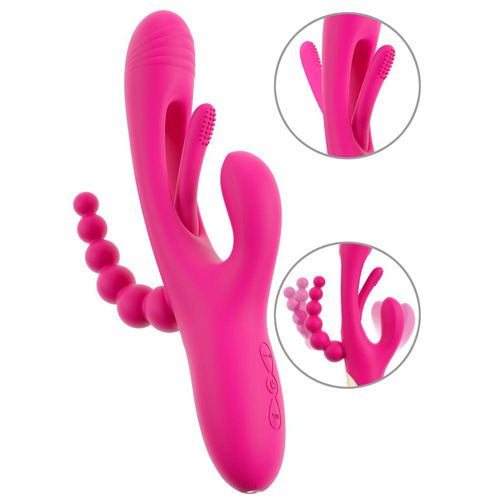 Rabbitvibrator „Triple Vibe With Flicking Tongue“ mit Anal-Stimulator