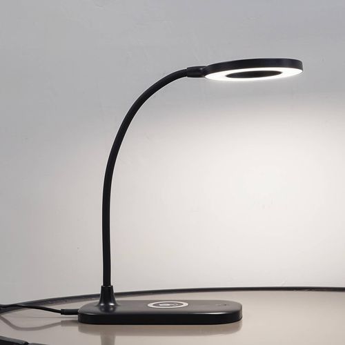 Lindby LED-Tischlampe Siona schwarz CCT dimmbar Ladestation