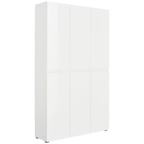 Schuhschrank , Weiß , Holzwerkstoff , 20 Fächer , 120x200x34 cm , Garderobe, Schuhaufbewahrung, Schuhschränke