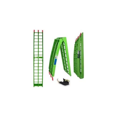 TRUTZHOLM 1 x Auffahrrampe klappbar 180 cm Traglast 340 kg Alu grün Riffelsta...
