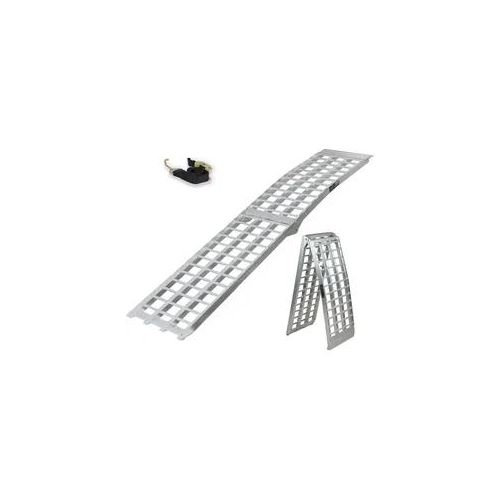 TRUTZHOLM 1 x Auffahrrampe 230 cm Traglast 680 kg Alu klappbar grau Riffelsta...
