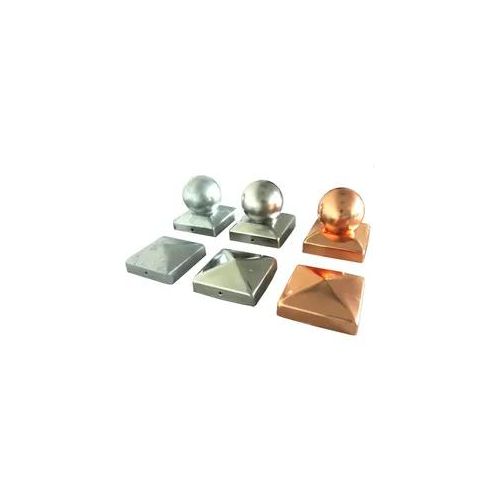Pfostenkappe Abdeckkappe Edelstahl - Kupfer - verzinkt - Pyramide - Kugel div... 91 x 91 mm verzinkt Pyramide