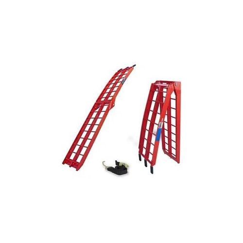 TRUTZHOLM 1 x Auffahrrampe klappbar 180 cm Traglast 340 kg Alu rot Riffelstab...