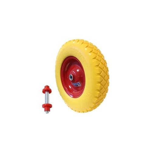 Schubkarrenrad pannensicher 4.00-8 / 4.80 mit Achse Ersatzrad Vollgummi Schub...