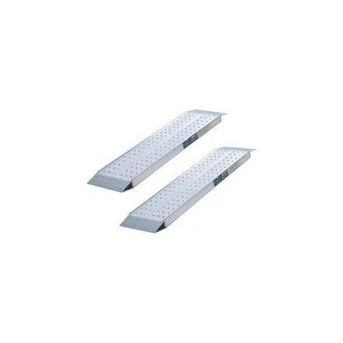 TRUTZHOLM 2 x Auffahrrampen 100 x 28 cm Traglast 540 kg Alu grau gelocht