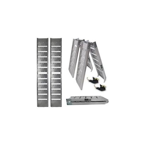 TRUTZHOLM 2 x Auffahrrampe klappbar 180 cm Traglast 400 kg Alu grau geriffelt...