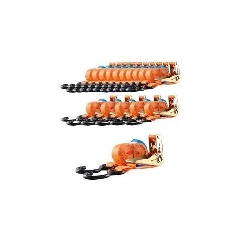 15x Spanngurt Ratschen Zurrgurt 5m 800kg 0,8t 0,8to ORANGE 2tlg