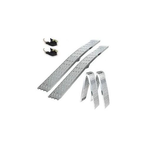 TRUTZHOLM 2 x Auffahrrampe klappbar 226 cm Traglast 1360 kg Alu grau Motorrad...