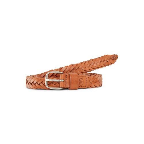 TOM TAILOR Damen TTCLAUDETTE Flechtgürtel aus Leder, braun, Gr. 100
