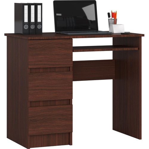 Schreibtisch AKORD A6 links Wenge und 1 Ablagen B90 x H77 x T50 cm
