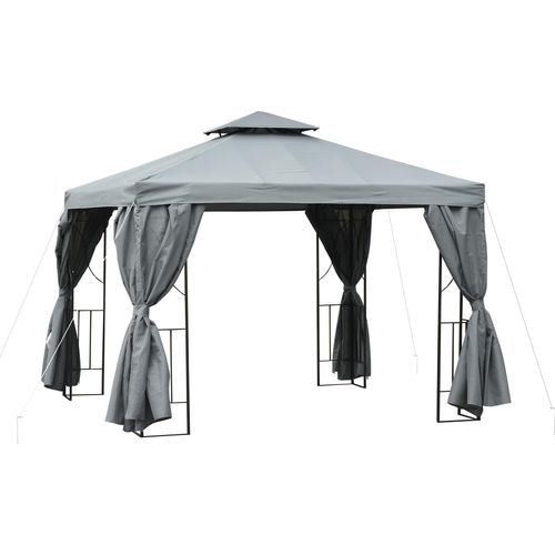 Gartenpavillon 84C-043CG, Doppeldach, Partyzelt, 4 x Doppelseitenwände, 2,95 x 2,95 m