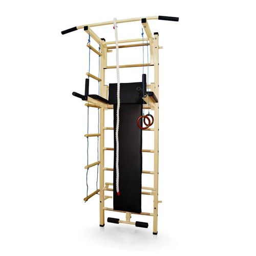 Sprossenwand+ Dip Station + Reckstange | Trainingsbank I Fitness | Kinder Kletterwand