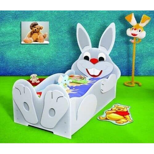 JV Möbel Kinderbett Hase Ausstattung grau