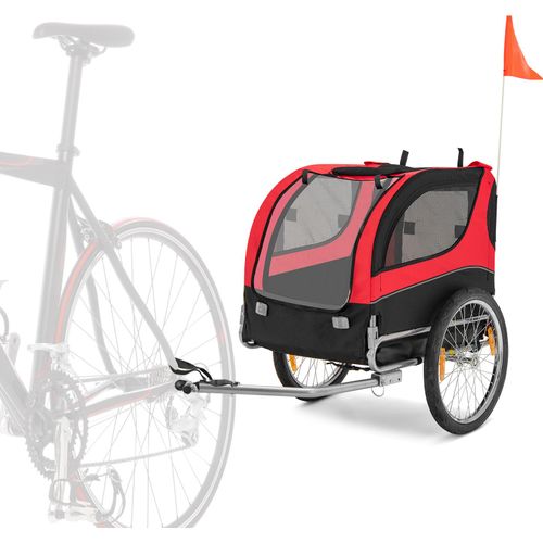 COSTWAY Hundeanhänger für Fahrrad, bis 40 kg belastbar, Fahrradanhänger für kleine & mittelgroße Hunde, klappbarer Hundebuggy Hundefahrradanhänger