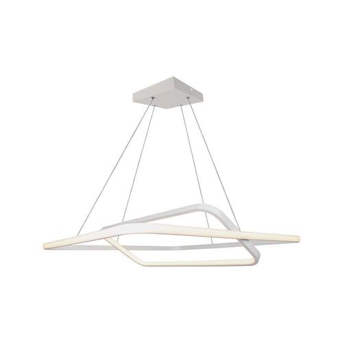 LED Pendelleuchte, Metall, Weiß, dimmbar, Höhe 123 cm