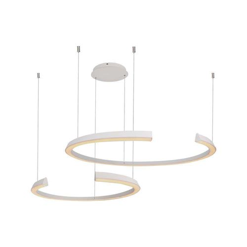 LED Pendelleuchte, Metall, Weiß, TRIAC dimmbar, H 118 cm