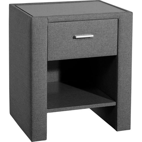 Nachttisch HOME AFFAIRE, grau, B:50cm H:61cm T:41cm, Tische, Nachtkonsole mit 1 Schubkasten und 1 Ablagefach
