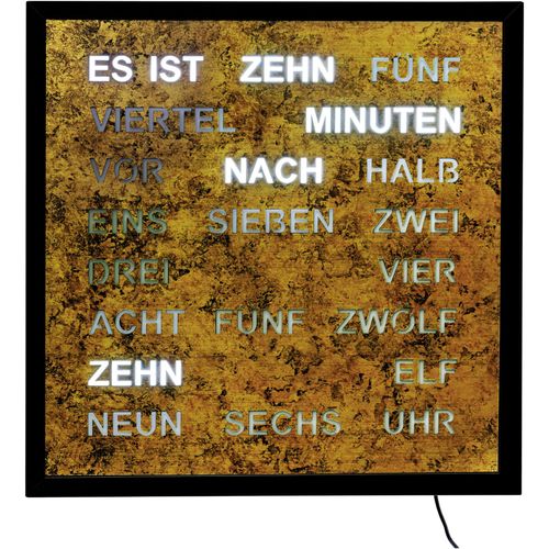 Wanduhr AMS, schwarz (schwarz, wurzelstruktur), Wanduhren, B/H/L: 40cm x 4cm x 40cm, Quarzuhr, Digitaluhr, Wohnzimmer, Esszimmer, Küche, Arbeitszimmer,Büro