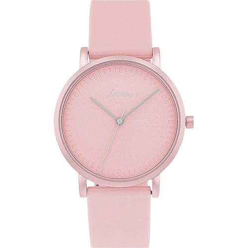 Quarzuhr S.OLIVER, rosa, Armbanduhren, Damen, Armbanduhr, Damenuhr, Silikonarmband, analog
